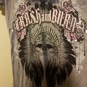 Crash&Burn Shirt Size Lrg Like New!